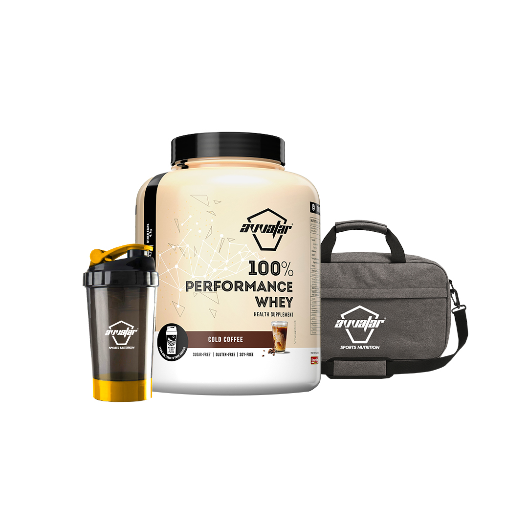 Enjoy the rich flavor of Cold Coffee in our 2 kg Performance whey protein powder. Elevate your workouts with Avvatar's irresistible offering. Order now!